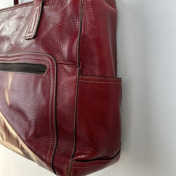 Fossil Red Leather Shoulder Tote Bag - Picture 5 of 9